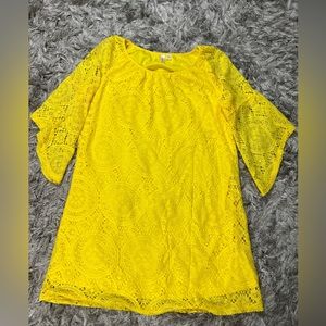 Tacera Women's Yellow Casual Dress L